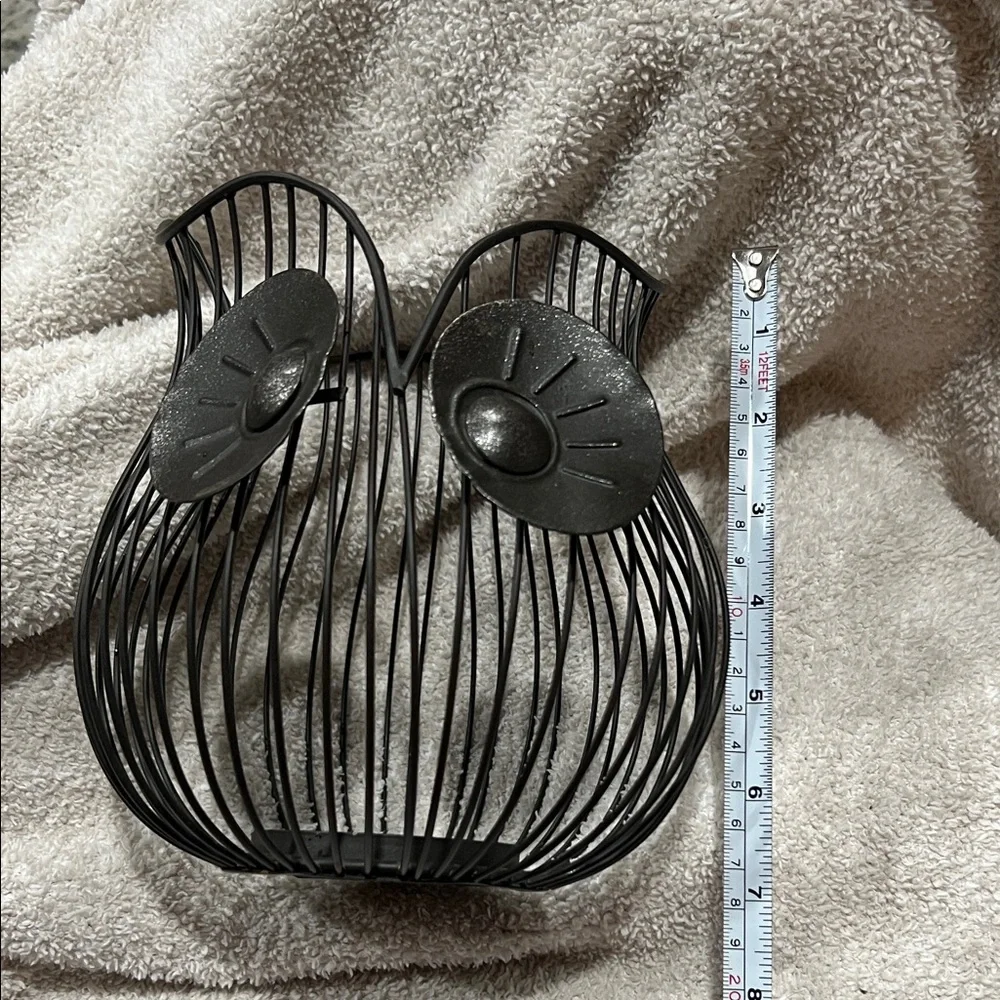 Black Wire Owl Candle Holder